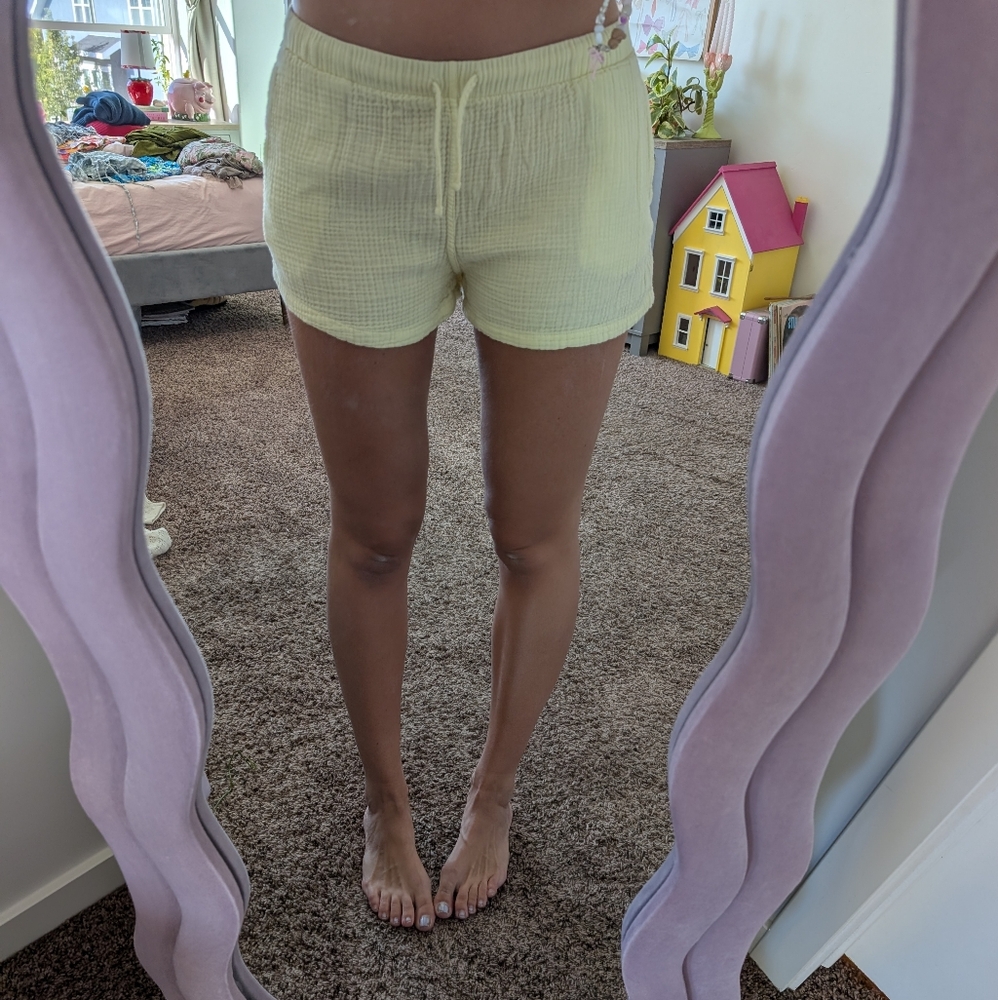 Women's Yellow Lightweight Beach Shorts Size XS